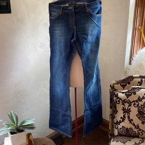 INC 12 faded darker wide leg jean Like New